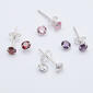 Marsala Set of 4 Cubic Zirconia Post Earrings - image 1