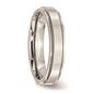 Mens Gentlemen's Classics&#8482; Steel Ridged Edge Wedding Band - image 4