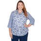 Plus Size Alfred Dunner Mykonos Geometric Button Front Blouse - image 1