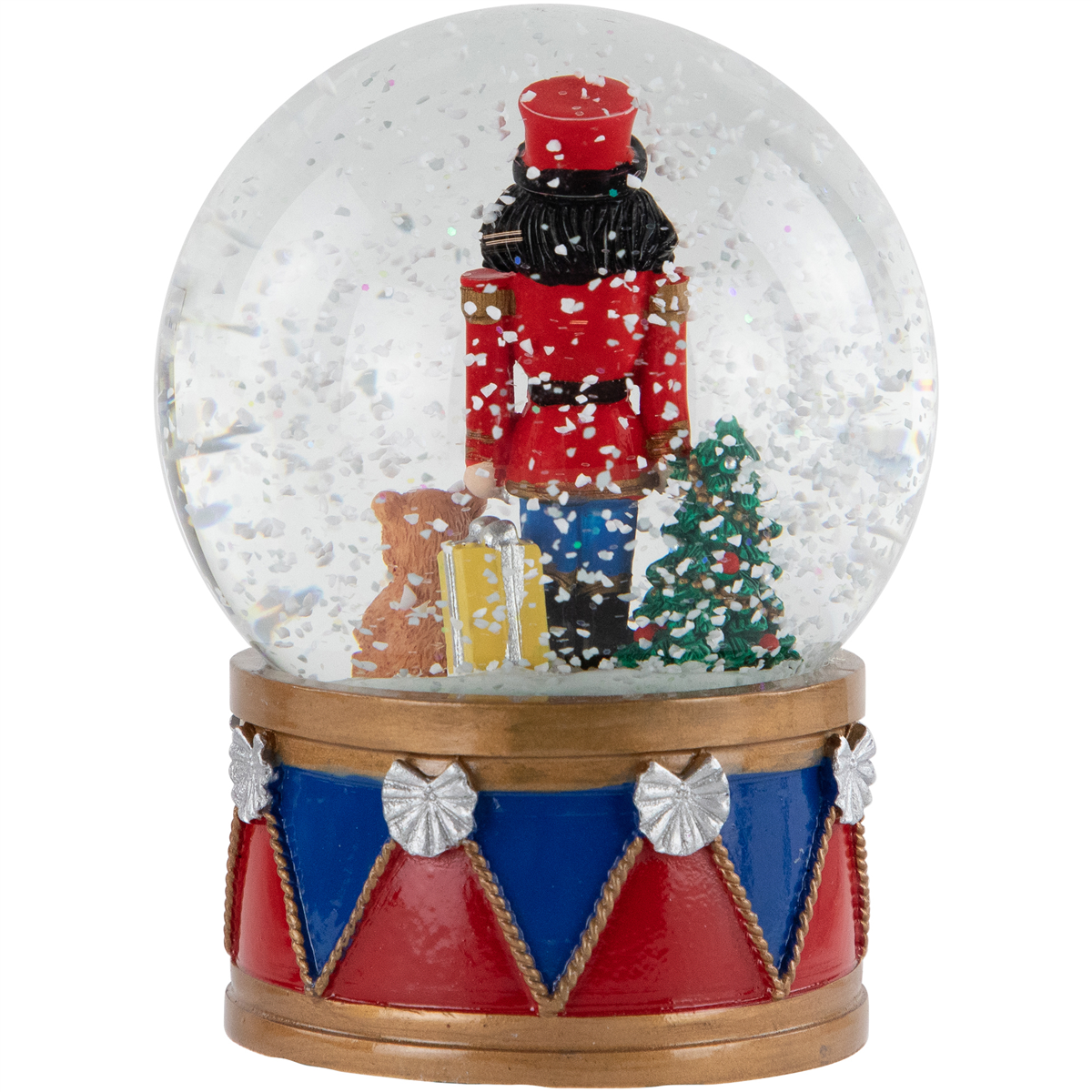 Northlight 6in. Nutcracker with Teddy Bear Christmas Snow Globe