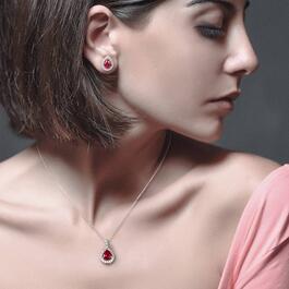 Gemstone Classics&#8482; 4 7/8ctw. Created Ruby Teardrop Necklace Set