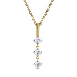 Nova Star(R) Yellow Gold 1/4ctw. Lab Grown Diamond Line Pendant