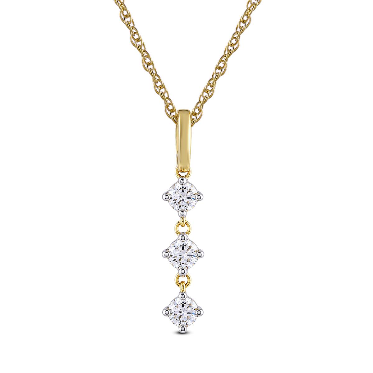Nova Star(R) Yellow Gold 1/4ctw. Lab Grown Diamond Line Pendant