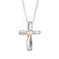 Kids Sterling Silver Cross Pendant Necklace with Pink Heart - image 1