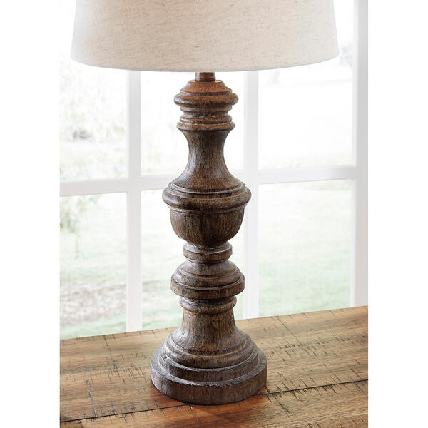 Signature Design by Ashley Faux Wood Poly Table Lamp