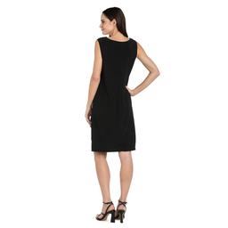 Womens R&M Richards Sheer Sleeve Rhinestone Trim Jacket Dress
