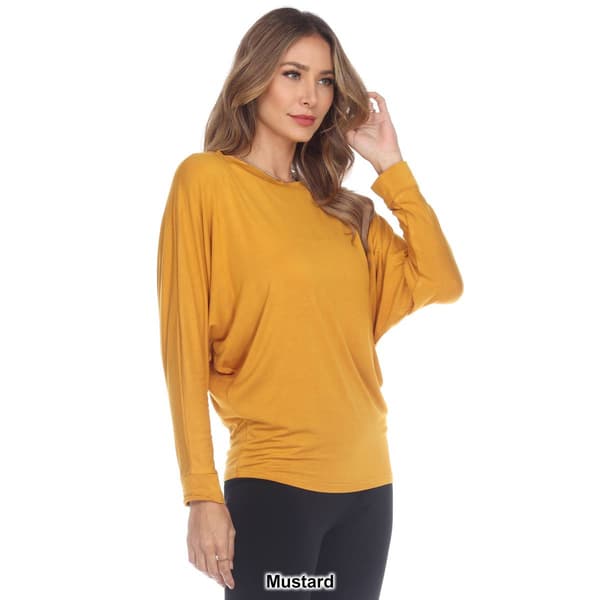 Womens White Mark Long Sleeve Banded Dolman Tunic