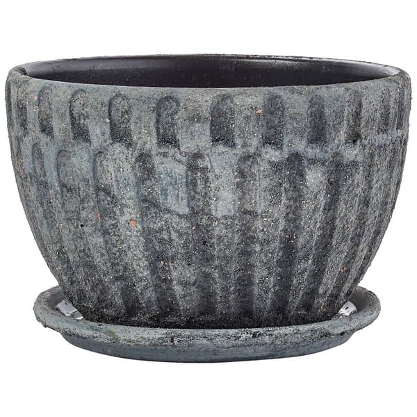 Paddock 6in. Ceramic Planter Cockleshell Bowl - image 