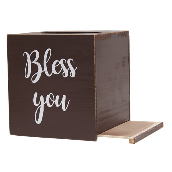 Elegant Designs Decorix Farmhouse Wooden Tissue Box Cover