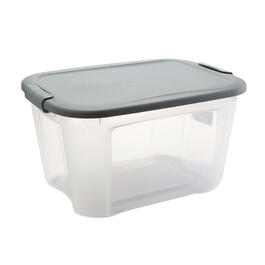 Bella 121qt. Grey Locking Lid Clear Bottom Container