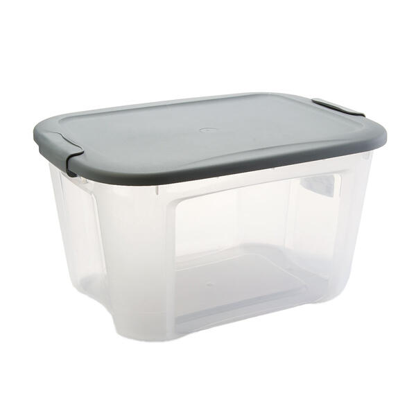 Bella 121qt. Grey Locking Lid Clear Bottom Container - image 
