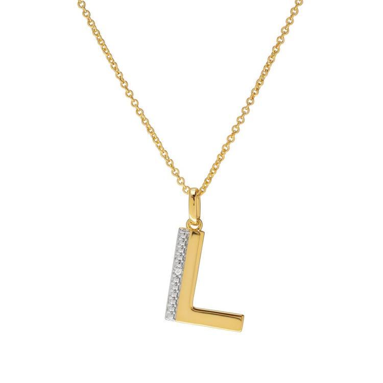 Accents by Gianni Argento Diamond Accent Block Initial L Pendant