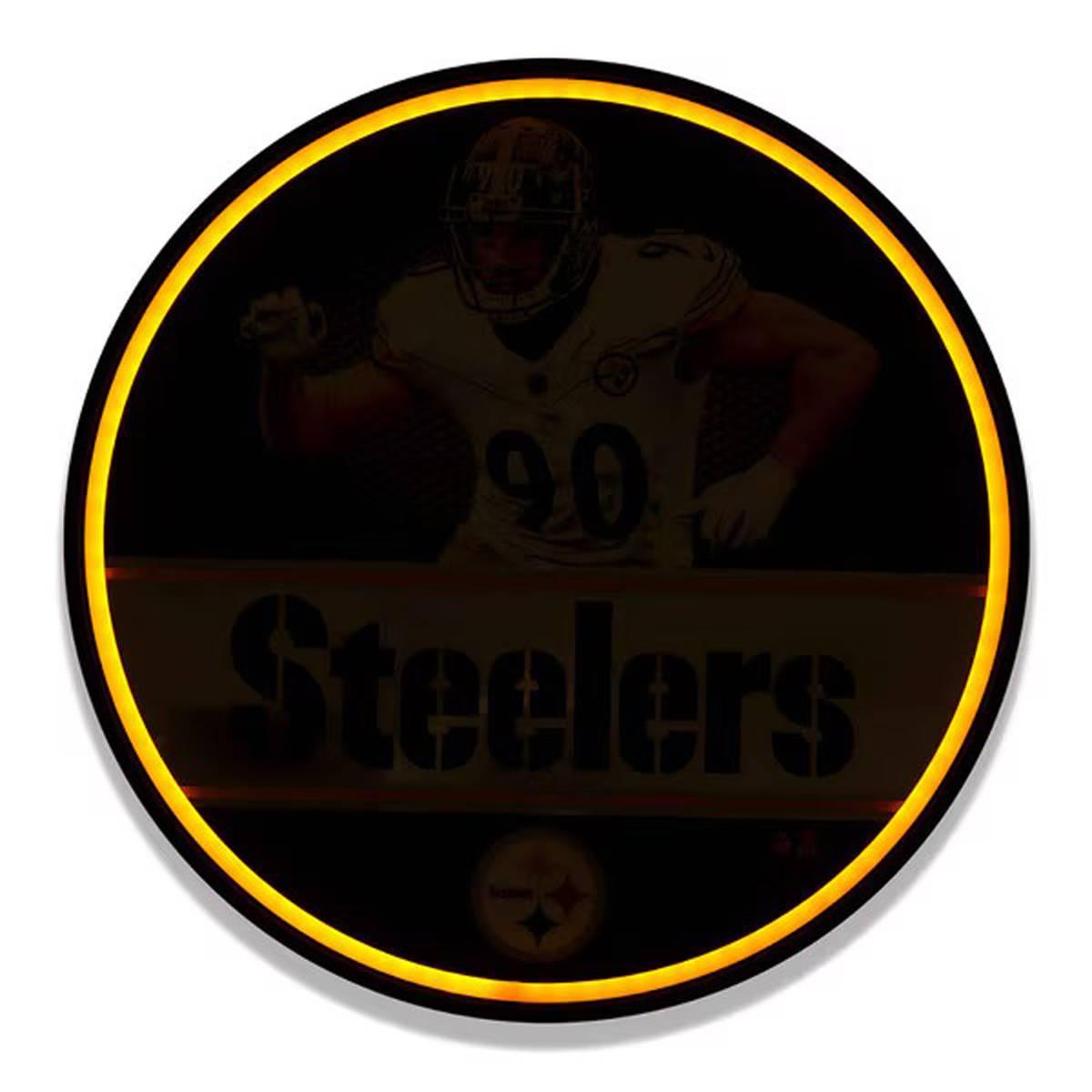 Open Road Steelers Watt Round LED Wall Decor