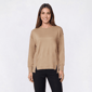 Womens Notations Long Sleeve Solid Split Hem Sweatshirt - image 1