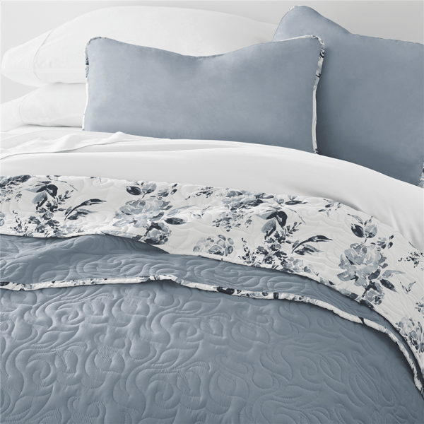 Soft Essentials Ultra Soft Rose Garden Reversible Quilt Set