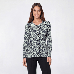 Womens Hasting & Smith Long Sleeve Viney Floral Henley Tee
