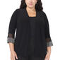 Plus Size MSK Illusion Bell Sleeve Faraj Bead Trim Jacket - image 1