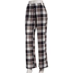 Juniors No Comment Plaid Flannel Wide Leg Pants - Black