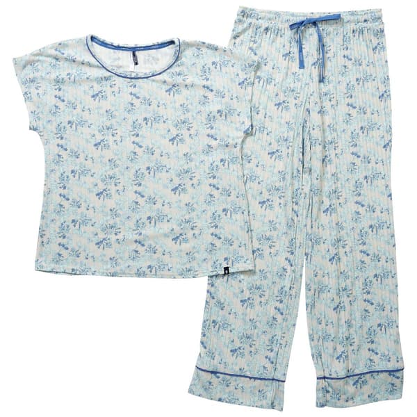 Petite IZOD&#40;R&#41; Short Sleeve Outline Floral Pajama Set - image 