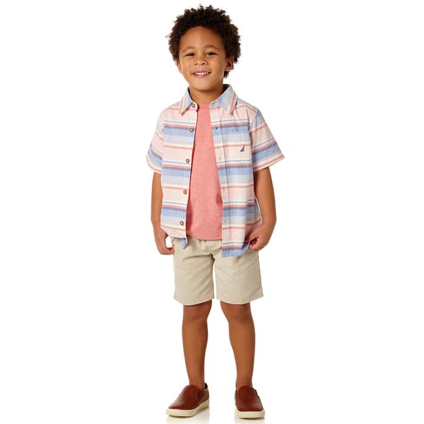 Baby Boy (12-24m) Nautica 3pc.Tee with Button Down & Short Set - image 