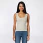 Juniors Pink Rose Double Layer Scoop Neck Tank Top - image 3