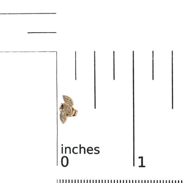 Haus of Brilliance 10kt. Gold 1/10ctw. Diamond Leaf Stud Earrings