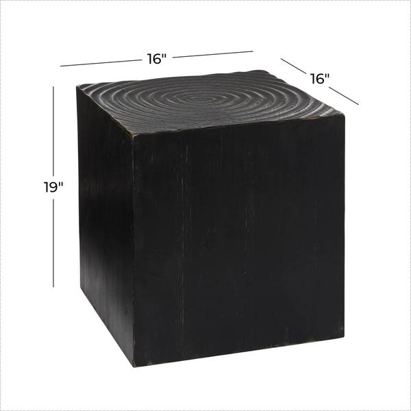 9th & Pike® Black Rustic Wood Accent Table