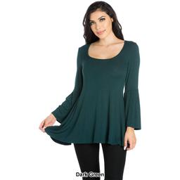 Womens 24/7 Comfort Apparel Long Bell Sleeve Tunic