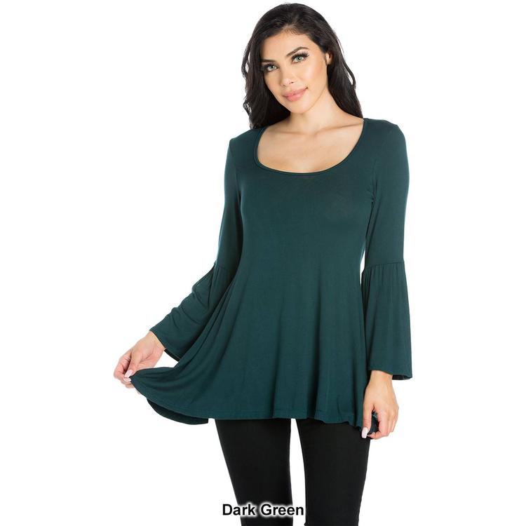 Womens 24/7 Comfort Apparel Long Bell Sleeve Tunic