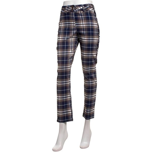 Juniors Zoe & Phoebe Plaid Millennium Triple Button Dress Pants