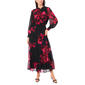 Womens MSK Long Sheer Sleeve Tie Neck Floral Tier Maxi Dress - image 1