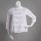 Petites Erika 3/4 Sleeve Clip Dot Stripe Tunic Blouse - image 1