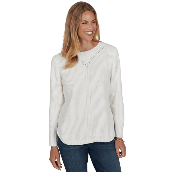 Womens Ruby Rd. Holiday Item Long Sleeve Luster Chenille Sweater - image 