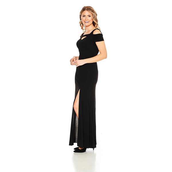 Womens Nightway Cold Shoulder Keyhole Neckline A-Line  Gown
