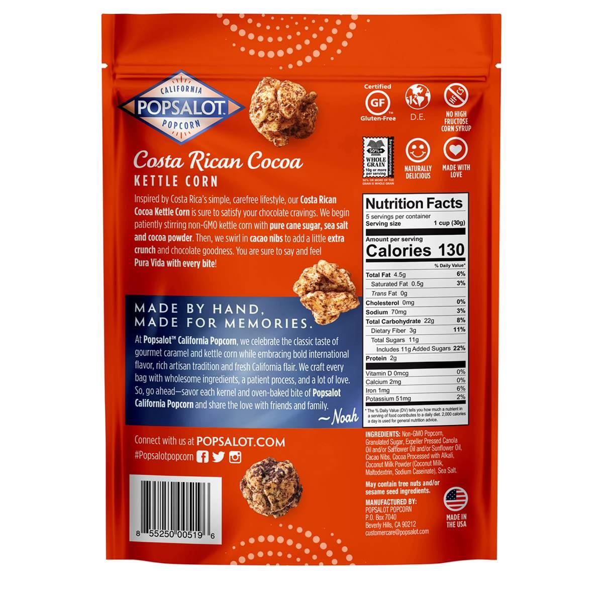 Popsalot™ 6pk. Costa Rican Cocoa Kettle Corn Popcorn