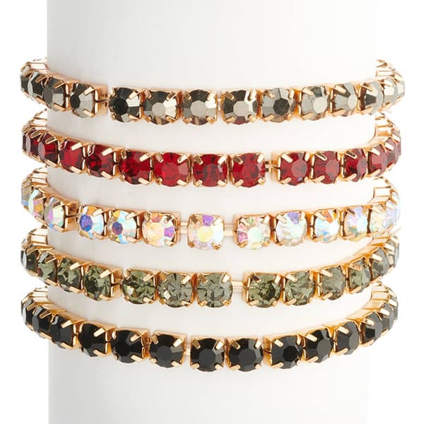 Ashley Cooper(tm) Crystal/Jet/Crystal AB Glass Stones 5pc. Bracelets - image 