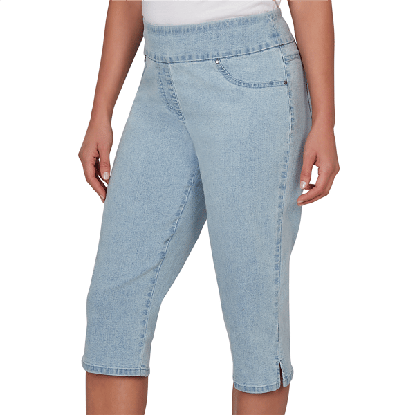Plus Size Ruby Rd. Key Items Denim Extra Stretch Pull On Clamdig