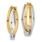 Gold Classics™ 14kt. Two-Tone Hoop With Loop Earrings - image 2