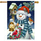 Briarwood Lane Snowman & Winter Birds House Flag - image 1