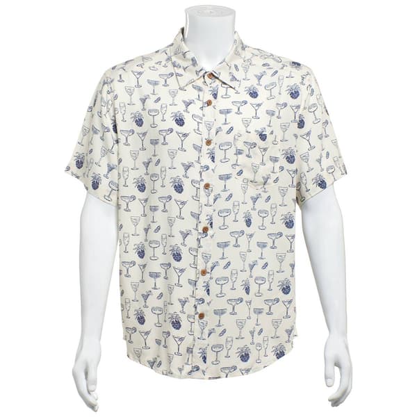 Mens Joe Marlin Drinks & Pineapples Button Down Shirt - image 