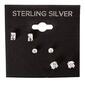 Sterling Silver Cubic Zirconia Shape Trio Stud Earrings - image 1