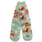 Womens Fuzzy Babba Christmas Dachshund Sledding Slipper Socks - image 1