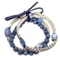 Ruby Rd. Set of 3 Silver-Tone & Blue Bead Stretch Bracelets - image 1