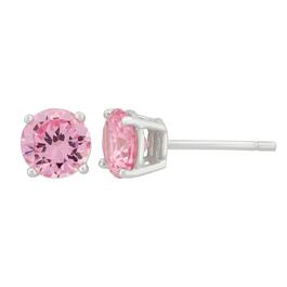 Forever New 6mm Round Pink Cubic Zirconia Stud Earrings