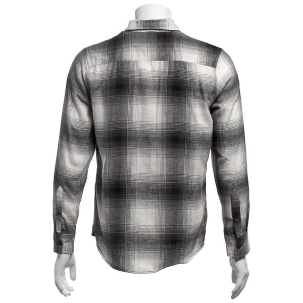 Mens Mountain Ridge Long Sleeve Flannel Shirt - Black/Grey