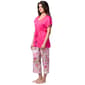 Womens HUE® Solid Top Things To Grow Printed Capri 3 Piece Set - image 4