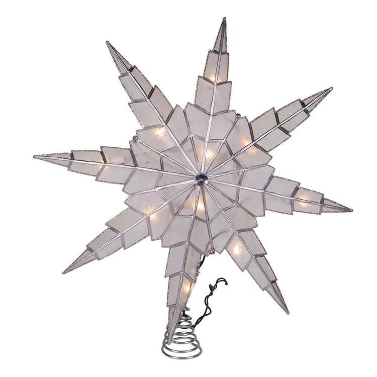 Kurt S. Adler 15in. Capiz Silver Star Tree Topper