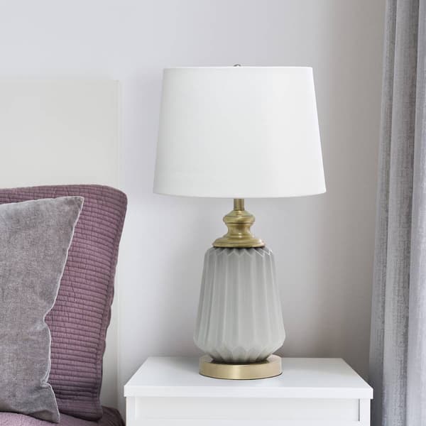 Lalia Home Classix 25in. Fluted Ceramic & Metal Table Lamp