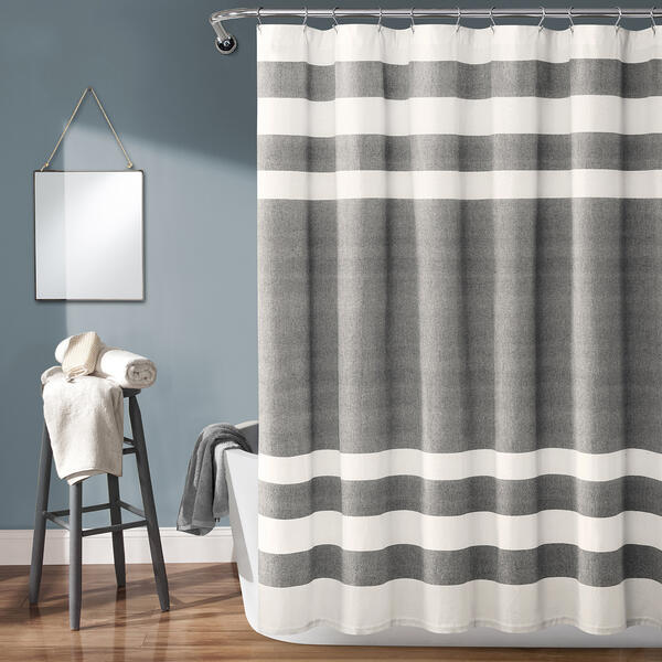 Lush Decor(R) Cape Cod Stripe Yarn Dyed Cotton Shower Curtain - image 