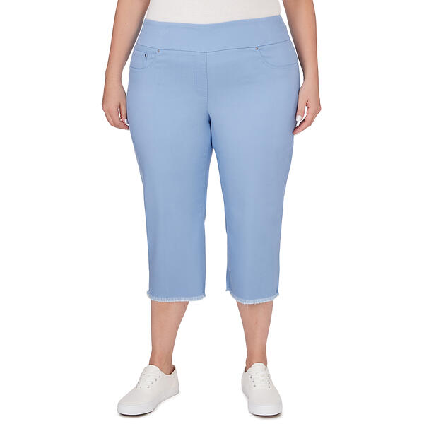Plus Size  Ruby Rd. Fresh Take Pull On Denim Capri Pants - Short - image 